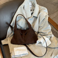 Women's Retro Minimalist Crossbody Bag – Matte Cowhide Leather Shoulder Bag