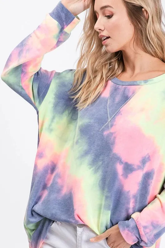 Tie Dye French Terry Print Top