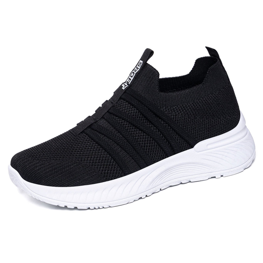 Women's Breathable Flyknit Slip-On Casual Shoes | Lightweight Mesh Striped Sneakers | Sarah Express