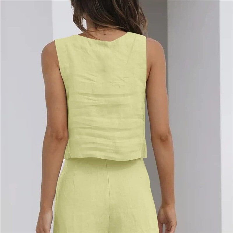 Sleek Casual Shorts and Sleeveless Top Co-ord Set