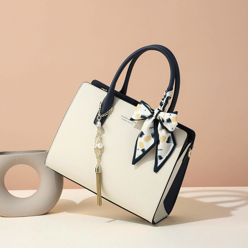 Women's Genuine Leather Crossbody Bag – Spacious Trapezoid Shoulder Bag