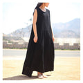 Relaxed Fit Double-Layered Solid Color Dress