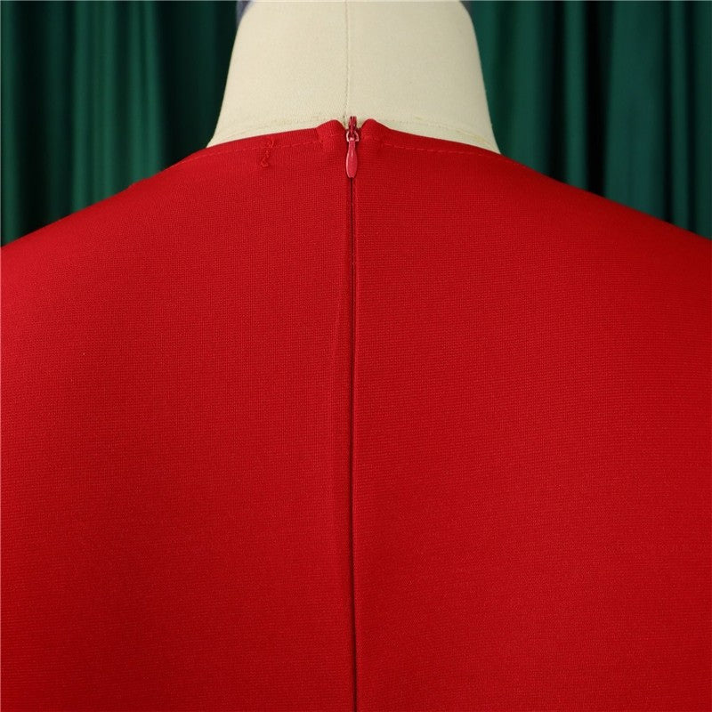Ruffle Hem Solid Color Bodycon Dress for Office Wear