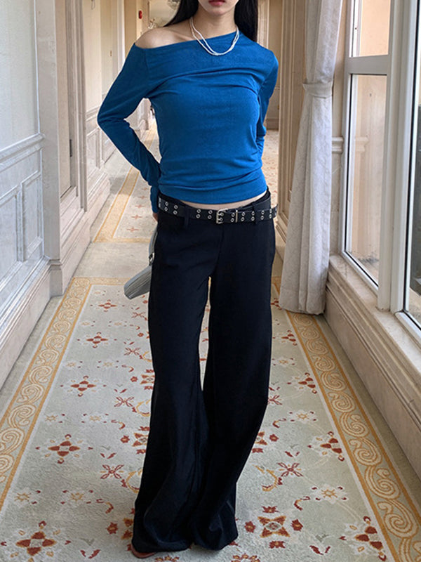 Loose Wide Leg Solid Color Split-Joint Pants Suit Pants Trousers