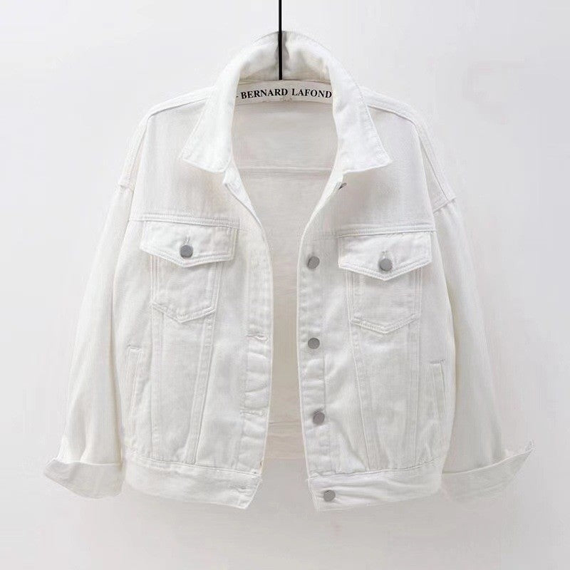 Oversized Vintage White Denim Jacket