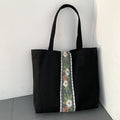 Embroidered Canvas Shoulder Bag