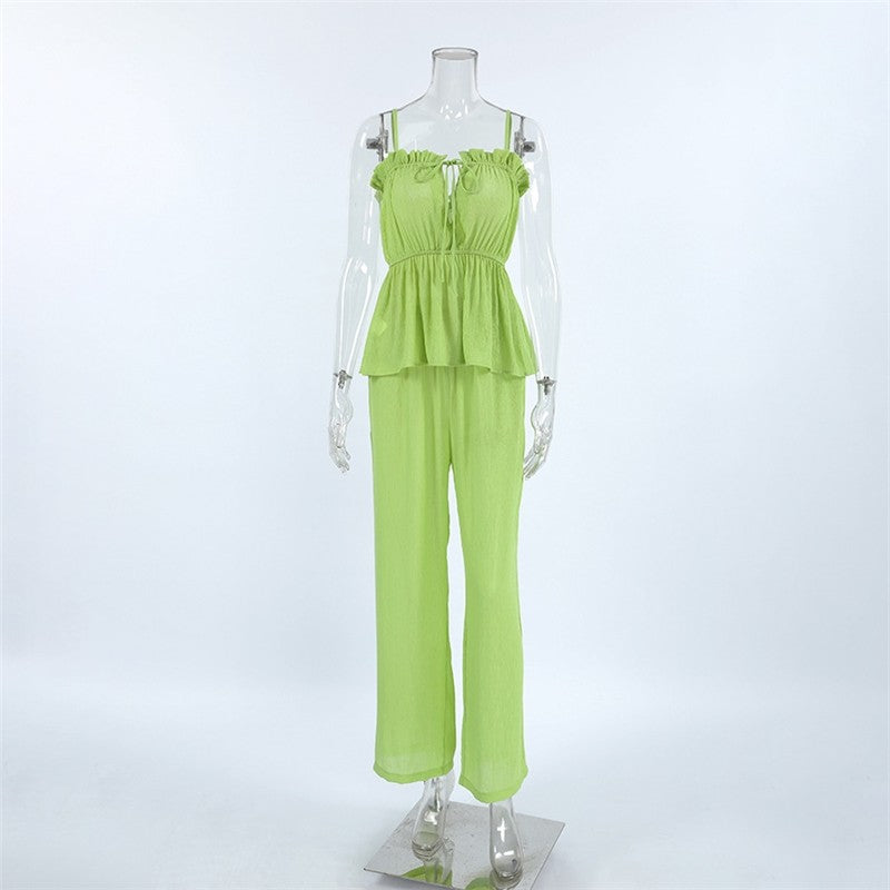 Two-Piece Camisole and Long Pants Pajama Set