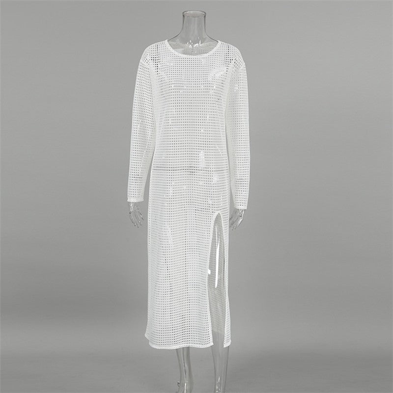 Hollow Out Split Elegant Fashion Dress