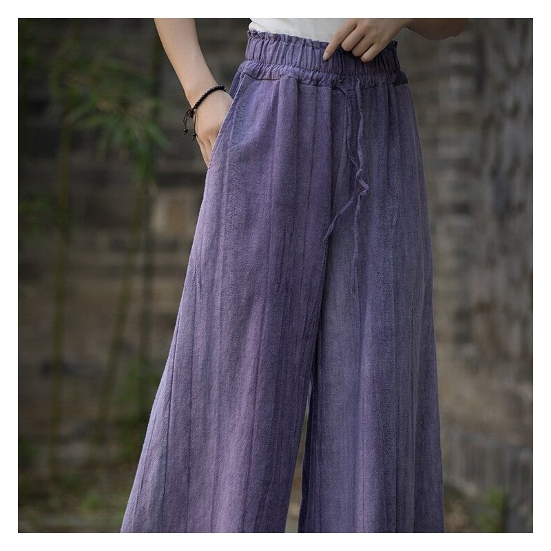 Tie-Dye High Waist Wide Leg Pants With Elastic Waistband
