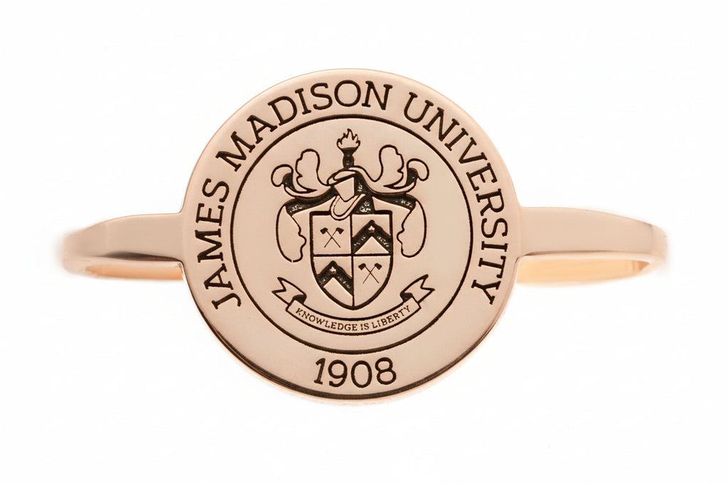 Sterling Silver College Graduation Rings: Elegant Tiny Logo Jewelry for Proud Alumni