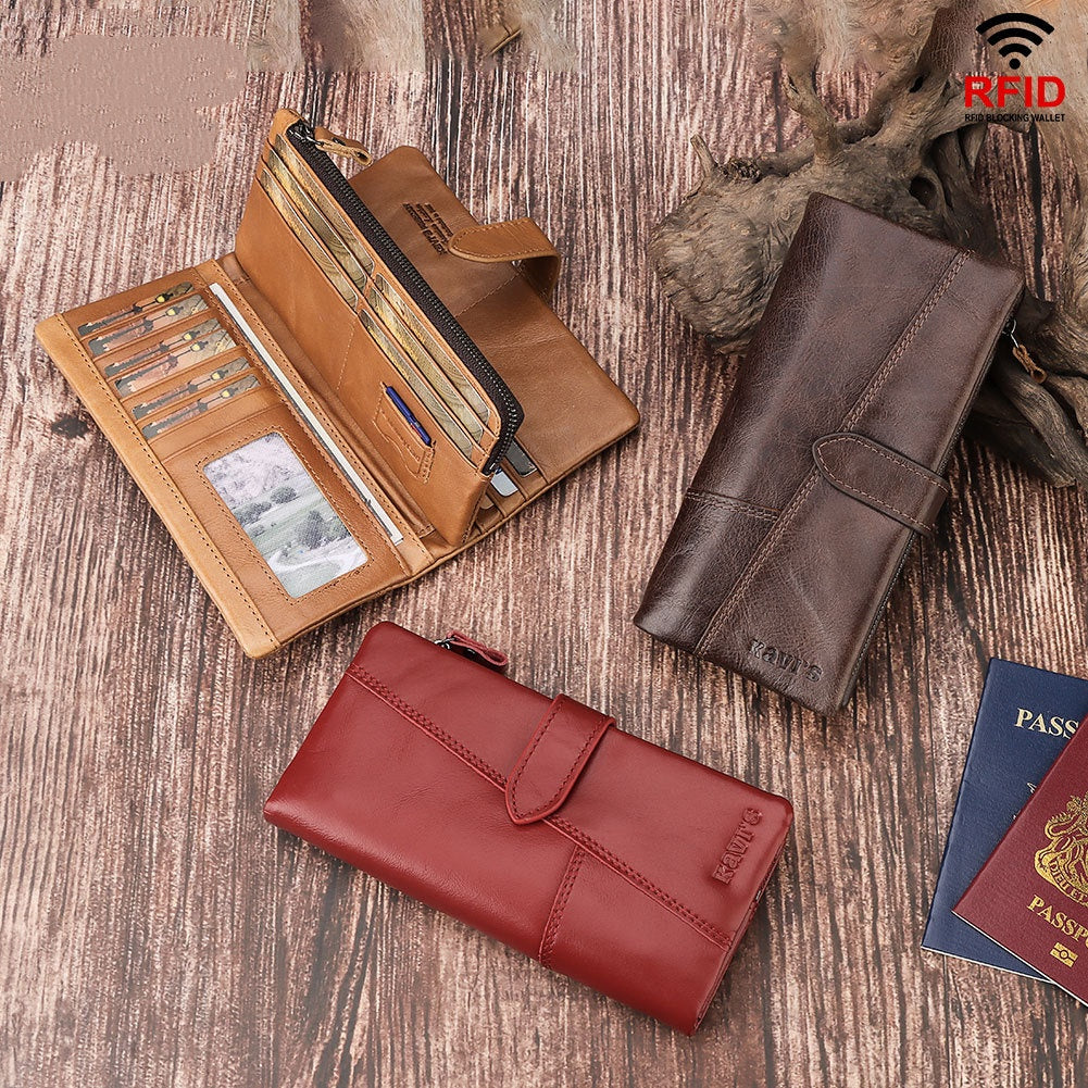 Genuine Leather Phone Bag for Women – RFID Crossbody Wallet with Card Slots