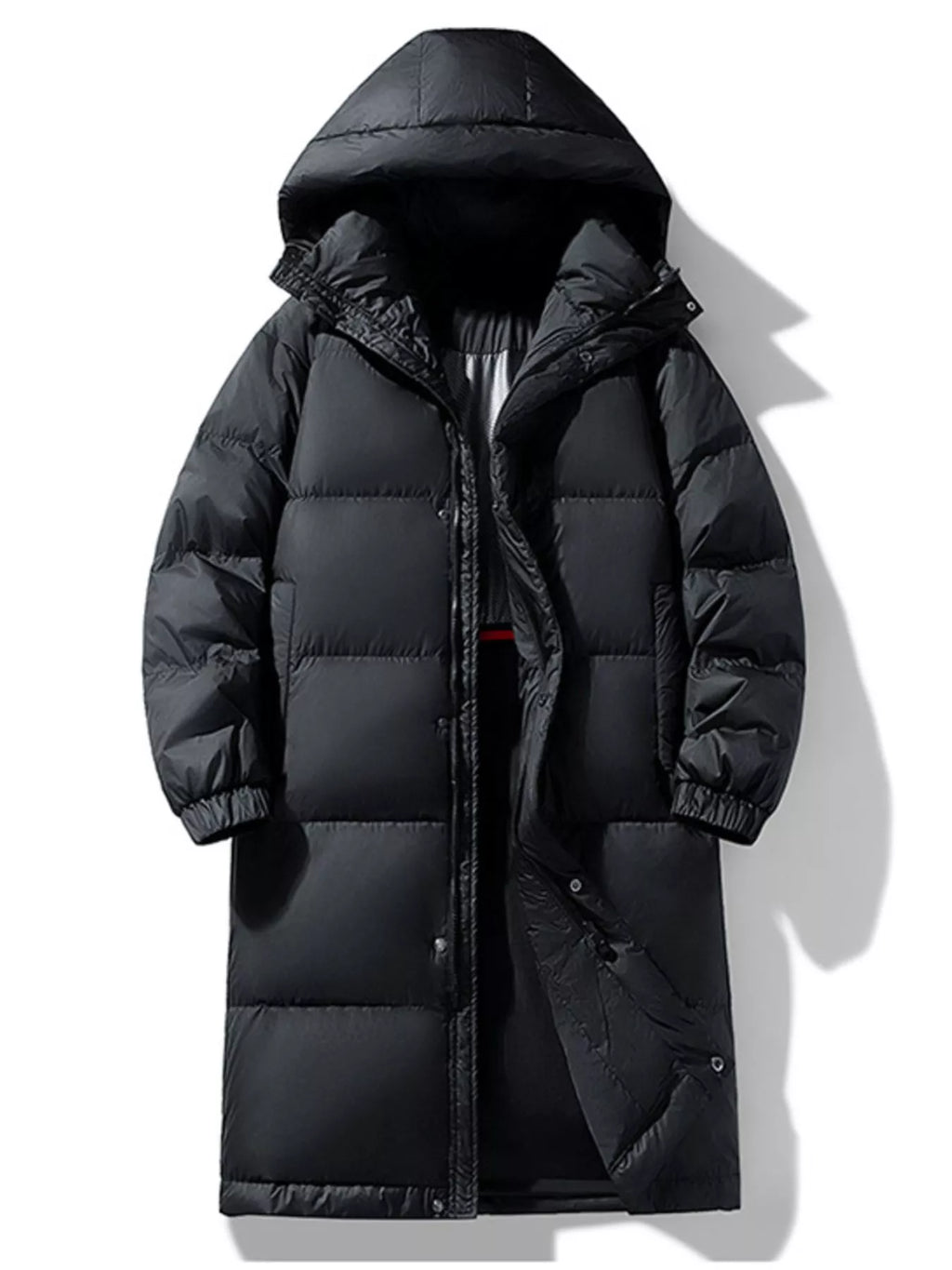 Men's Full Size Longline Hooded Down Coat Plus Size