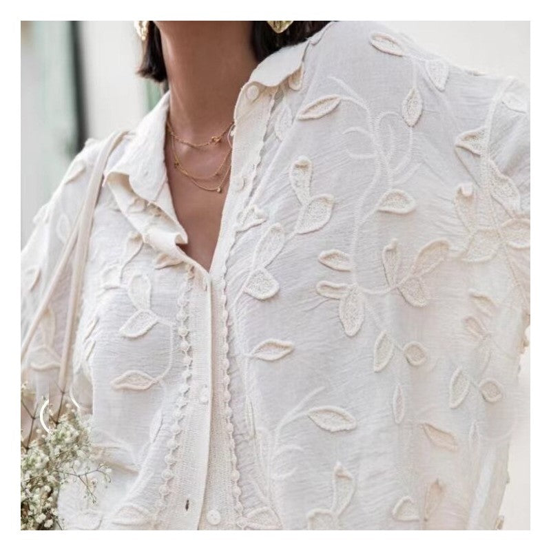 Fashionable White Silk Jacquard Co-ord Set