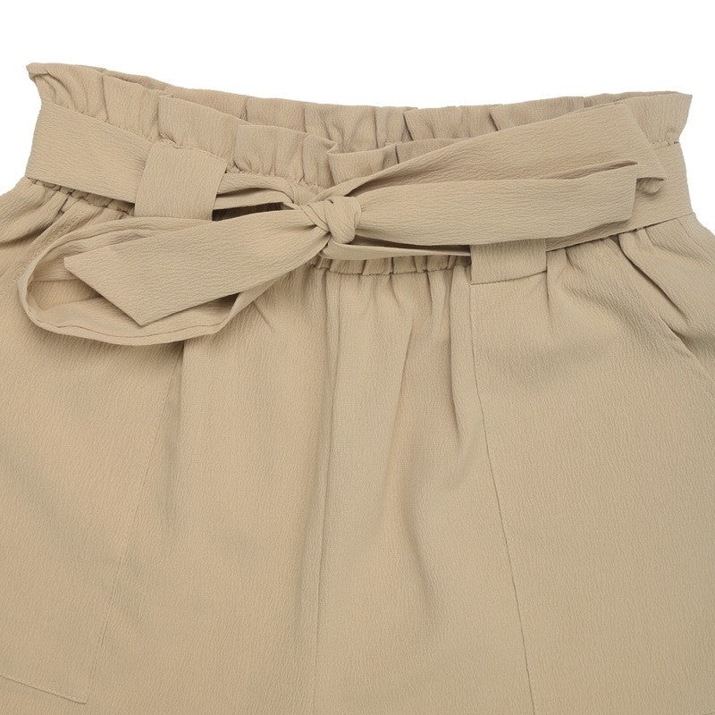 Elastic Waist Solid Color Long Pants