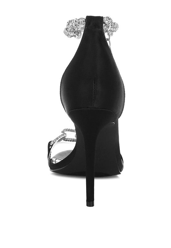 Rabenda Rhinestones Chain Stiletto Sandals
