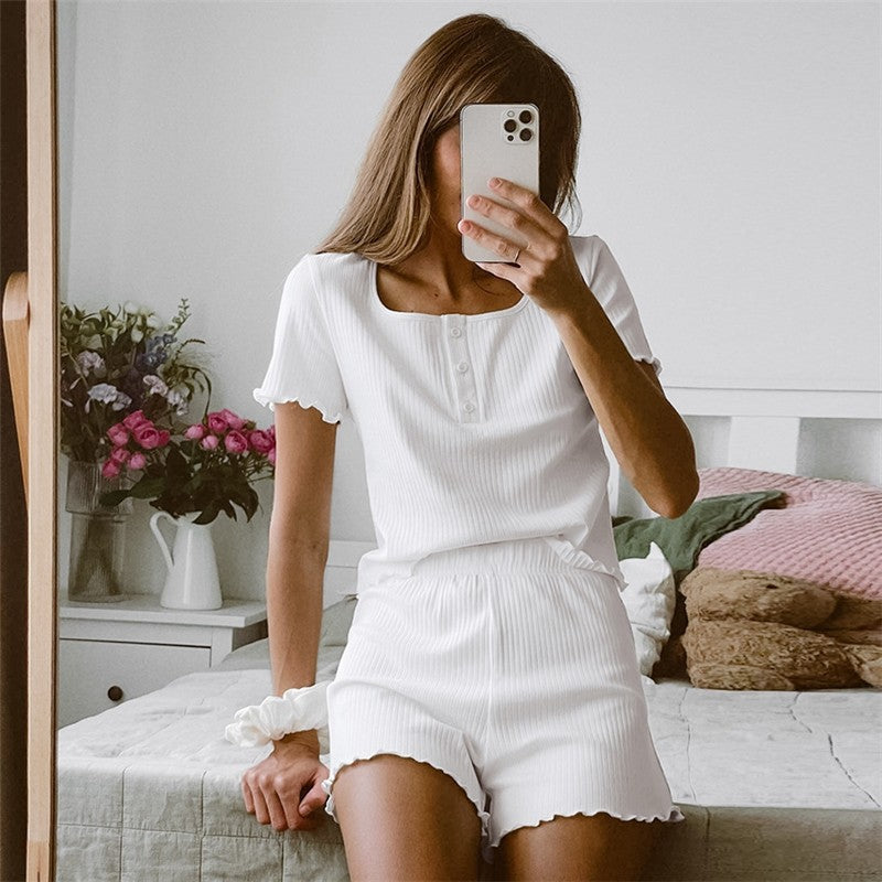 Solid Color Tank Top and Shorts Lounge Set
