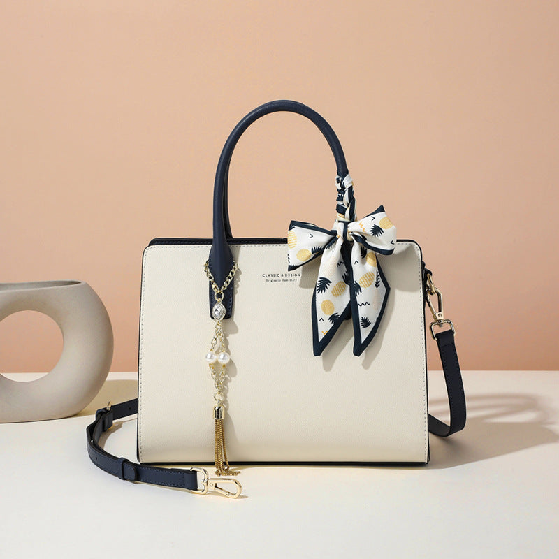 Women's Genuine Leather Crossbody Bag – Spacious Trapezoid Shoulder Bag