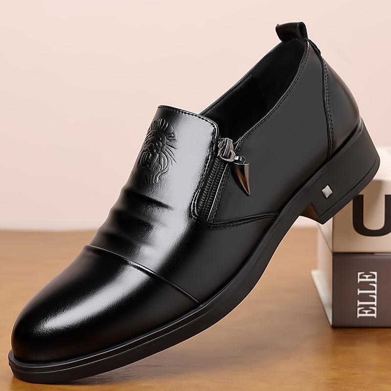 Men's High-Top Denim Business Shoes | Pointed Toe Lace-Up Casual Footwear
