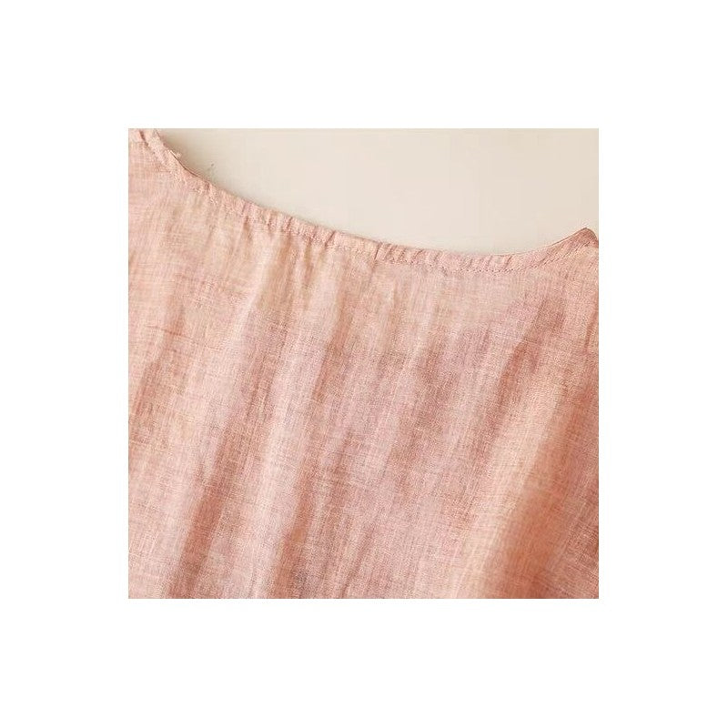 Relaxed Fit Short Sleeve T-Shirt with Waist Tie
