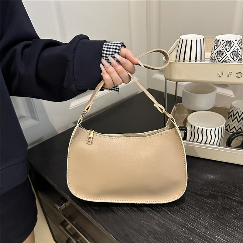 Women's Korean-Style Minimalist Crossbody Shoulder Bag | PU Leather Single Strap