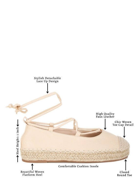 Alaya Woven Toe Lace-Up Espadrilles