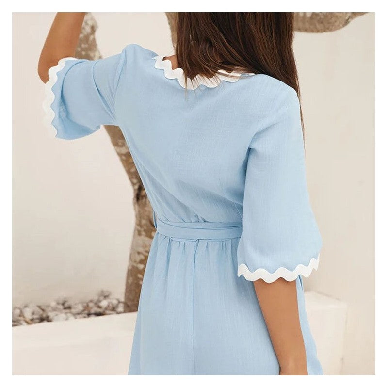 Solid Color Casual Jumpsuit Shorts