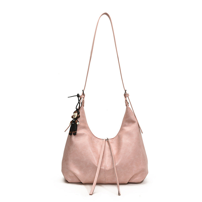 Retro Korean-Style PU Leather Shoulder Bag