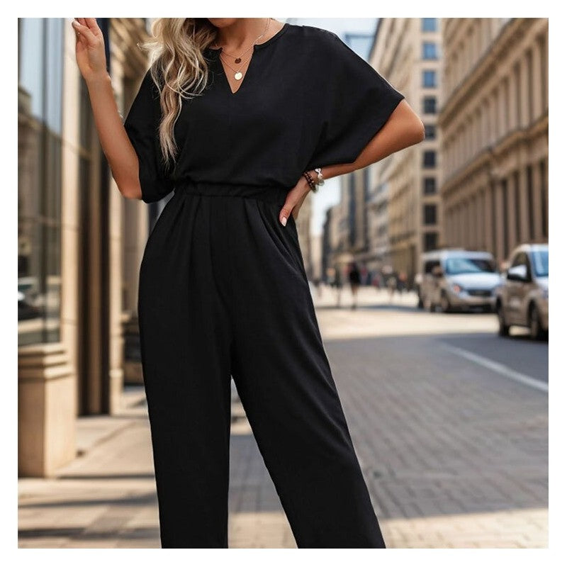 Solid Color Casual Jumpsuit