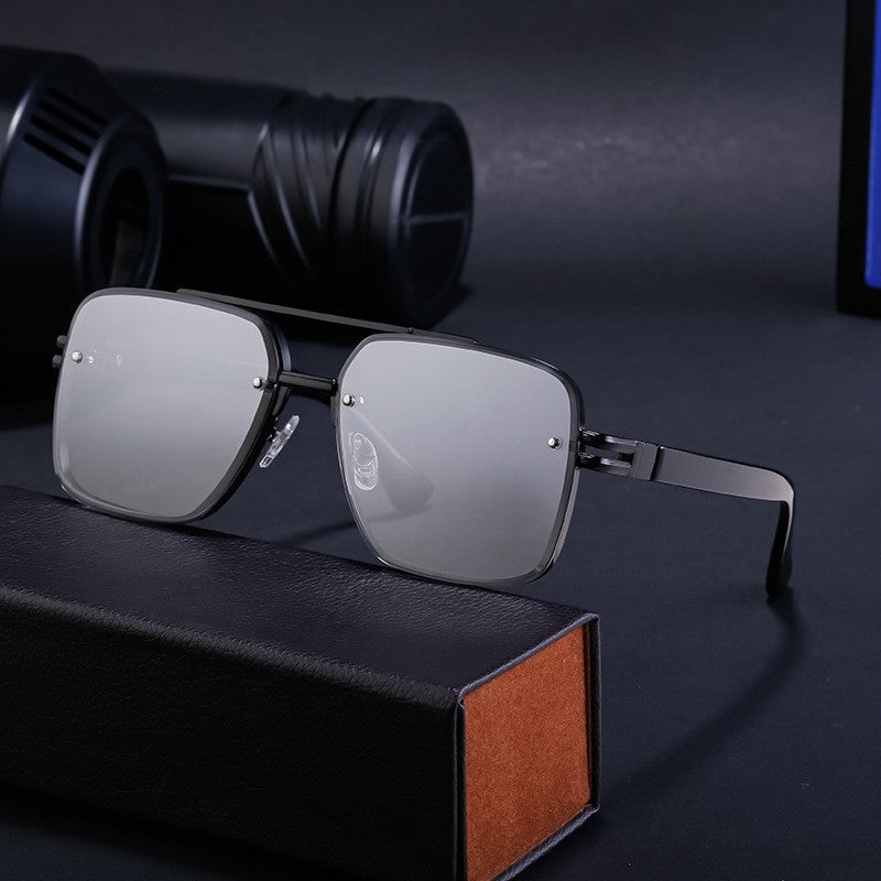 Fashionable Men's Double Beam Square Frame Sunglasses