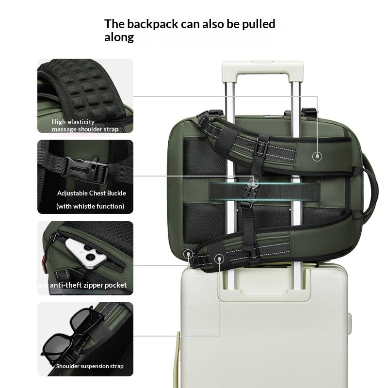 Water-Resistant Expandable Laptop Backpack | 16" Oxford Fabric Business Travel Bag 20–35L