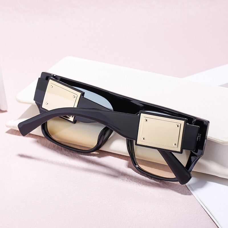 Unisex UV400 Full Square Frame Fashion Sun Protection Eyewear Sunglasses