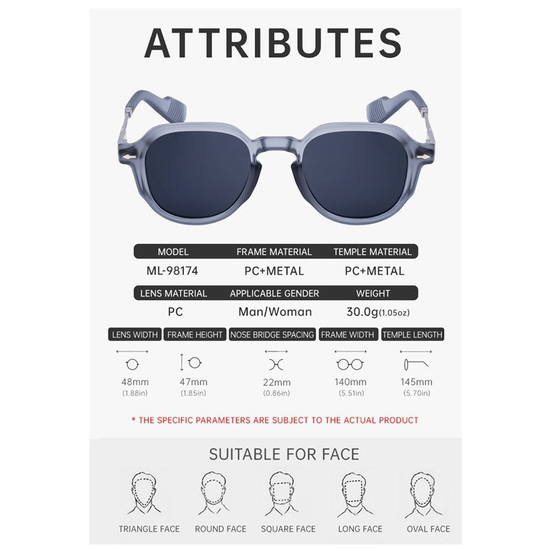 Retro Full Square Frame UV400 UV Protection Outdoor Sunglasses