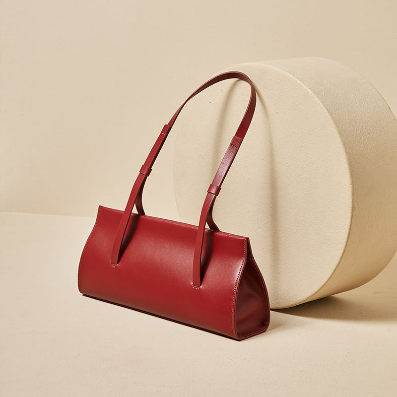Women's Genuine Leather Underarm Shoulder Bag - Urban Minimalist Commuter Handbag