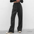 High-Waisted Wide-Leg Belted Casual Pants in Solid Color
