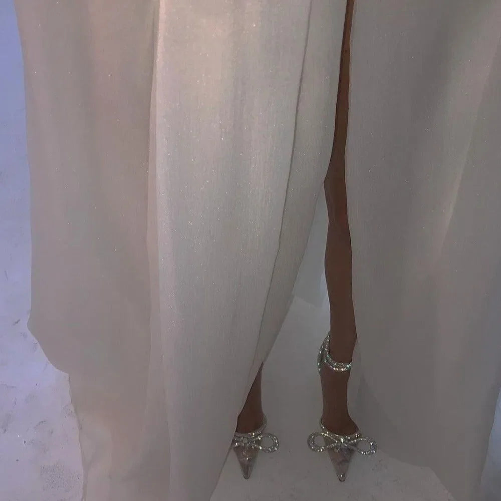 Diamante Bow Wrap Around Perspex Heels