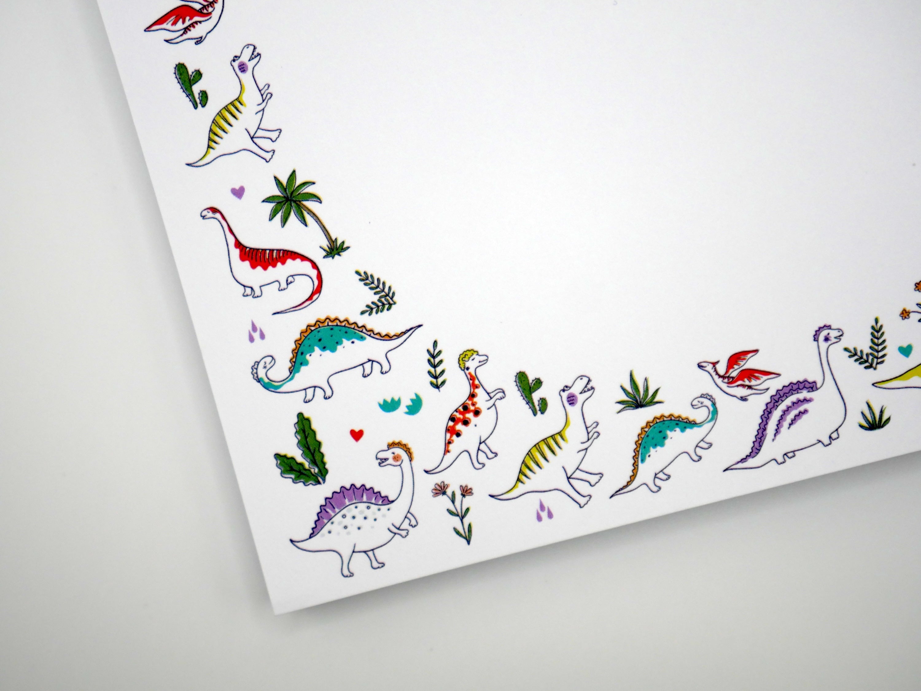 Bright, Colorful, & Fun Dinosaur 5x7" Notepad