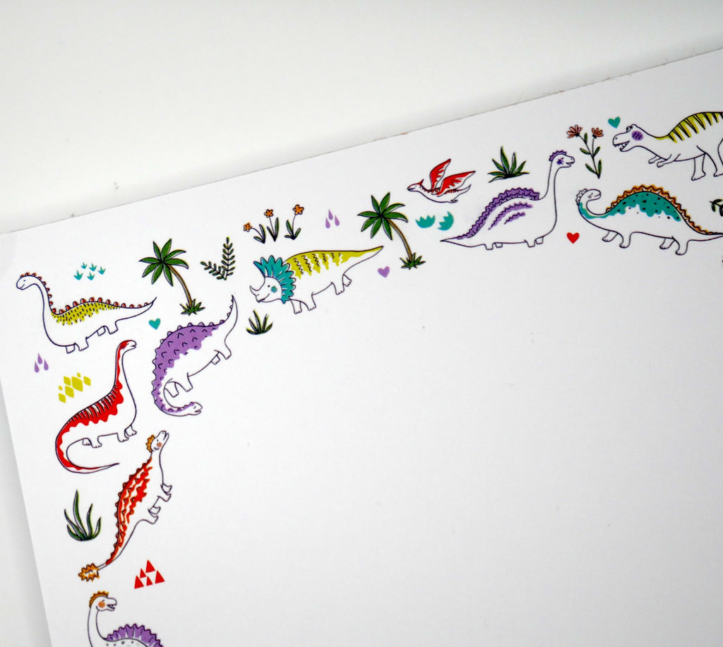 Bright, Colorful, & Fun Dinosaur 5x7" Notepad