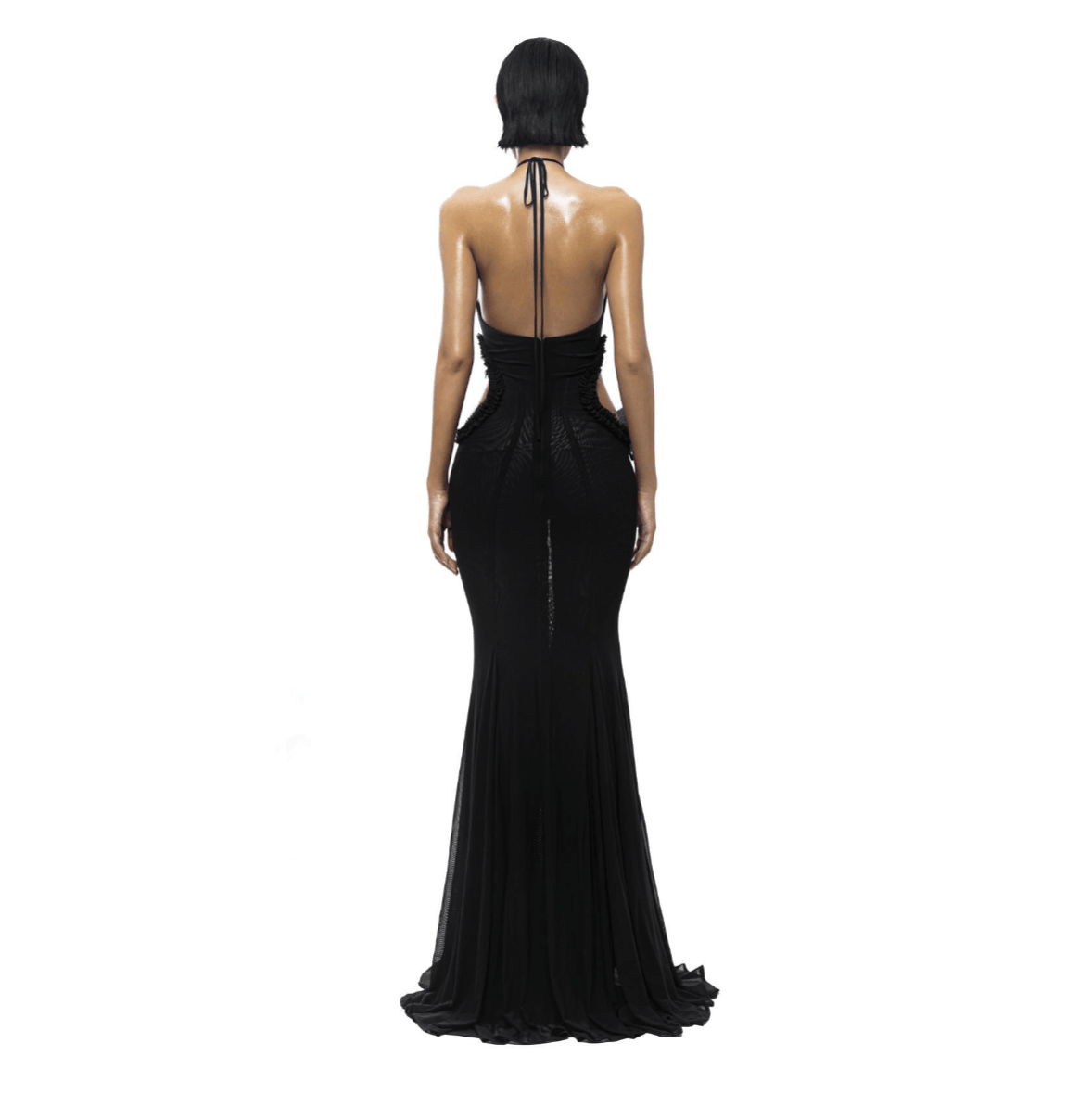 Don't Need A Filter Butterfly Halter Black Maxi Dress