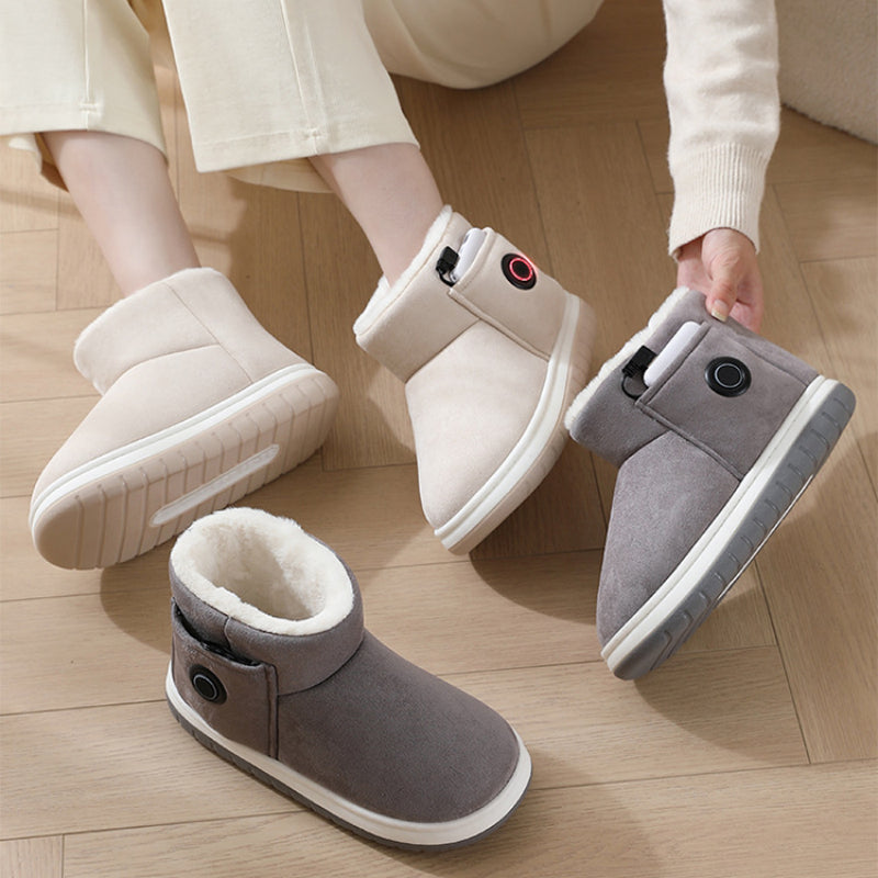 Rechargeable Electric Heated Slippers - USB Foot Warmer Shoes for Winter Home Use