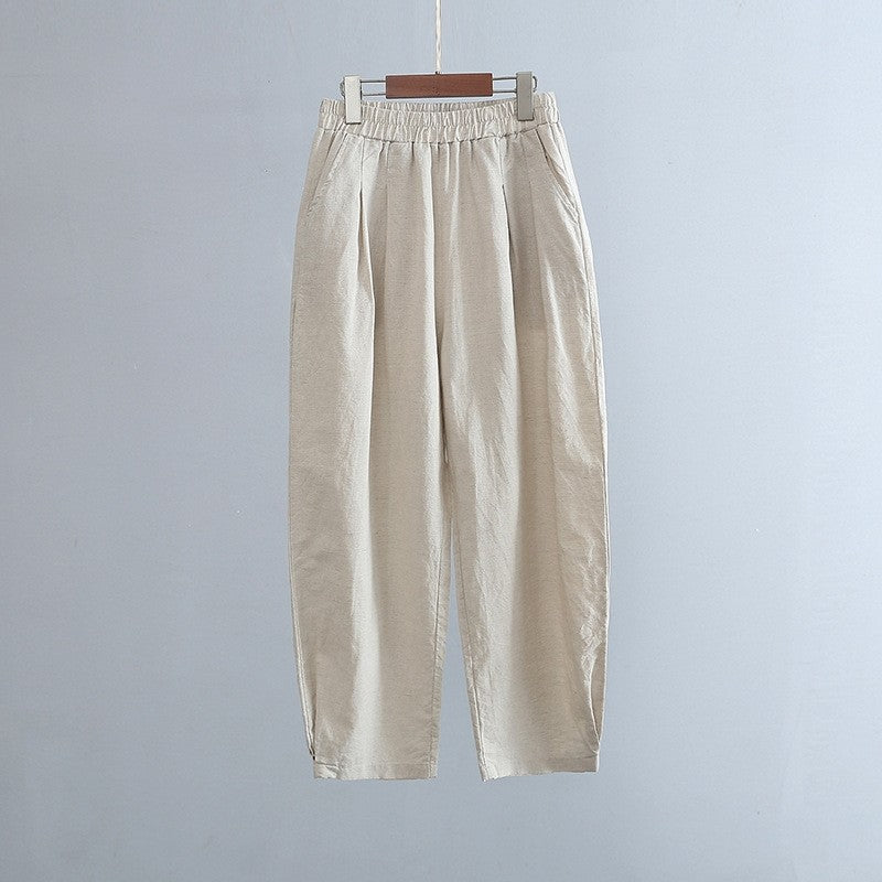 Relaxed Fit Monochrome Lantern Trousers for Versatile Styling