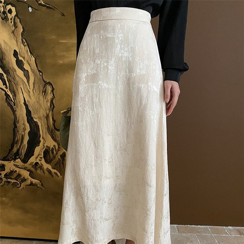 Floral Jacquard Vest and Skirt Ensemble
