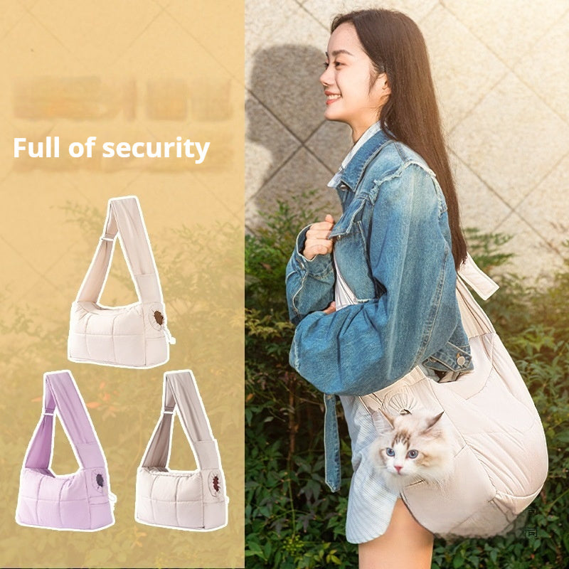 Large Capacity Pet Carrier Crossbody Bag - Portable Travel Bag for Cats & Small Dogs