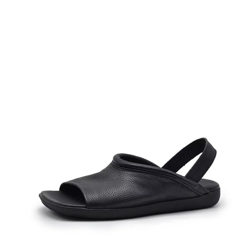 Women's Square Toe Roman Flat Sandals | Open Toe Beach Sandals | Soft PU Leather Slides