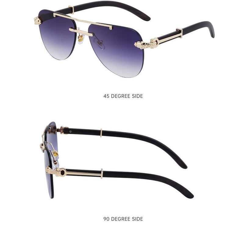 Unisex UV400 Retro Pilot Frameless Eyewear Sunglasses