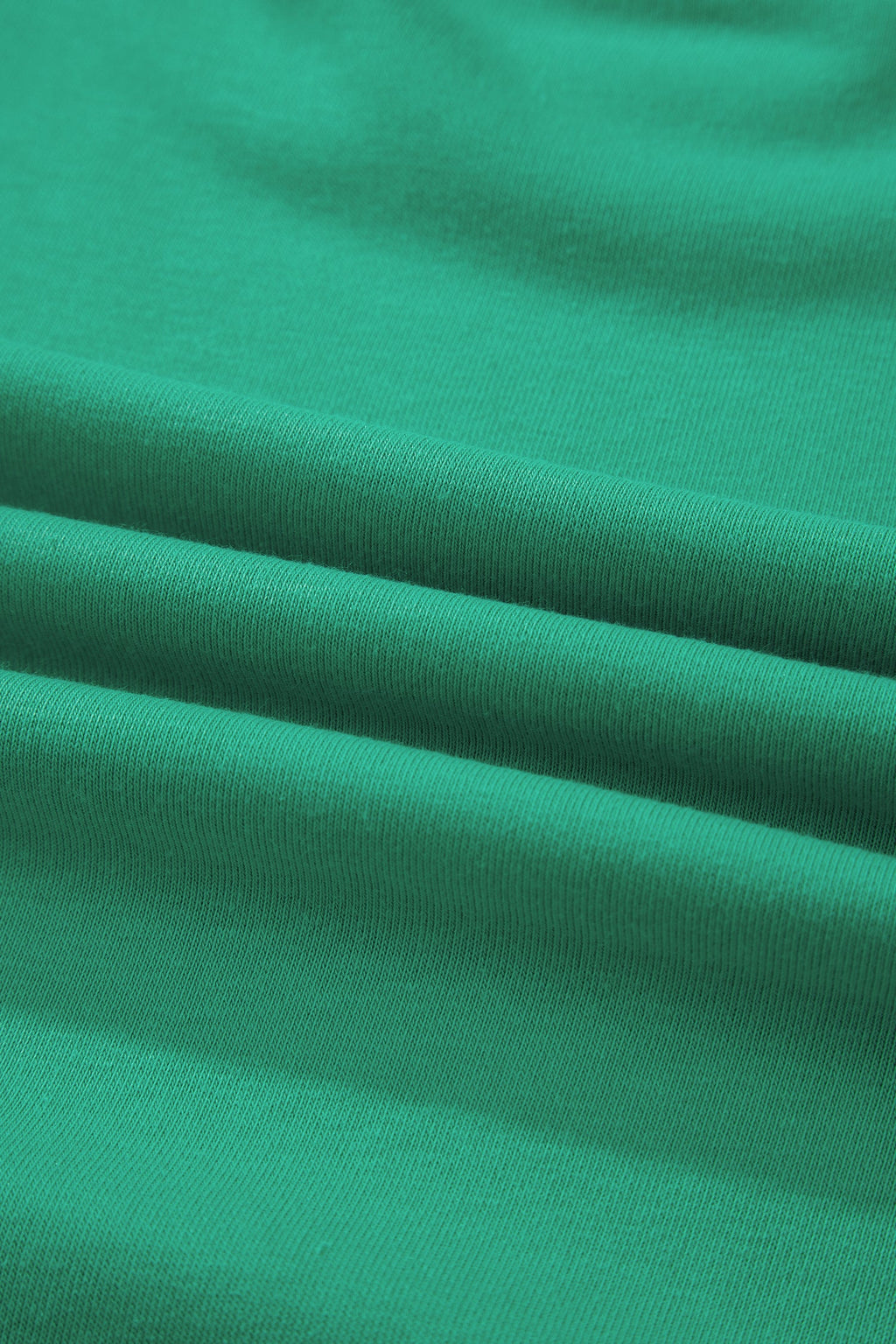 Sea Green Solid Color Loose Tee Drawstring Shorts 2pcs Outfit