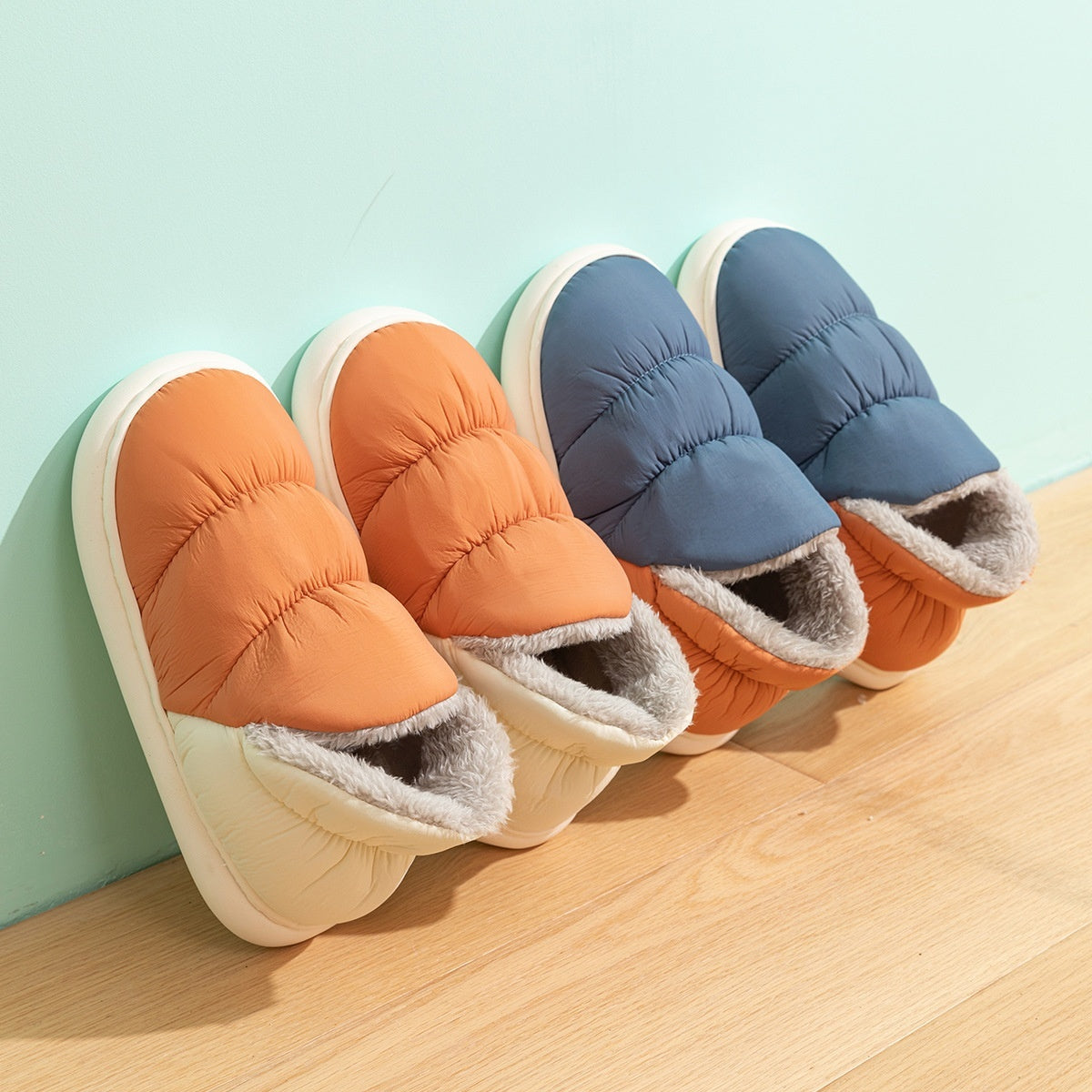 Women's Down-Filled Cotton Outdoor Shoes - Warm Non-Slip Winter Footwear