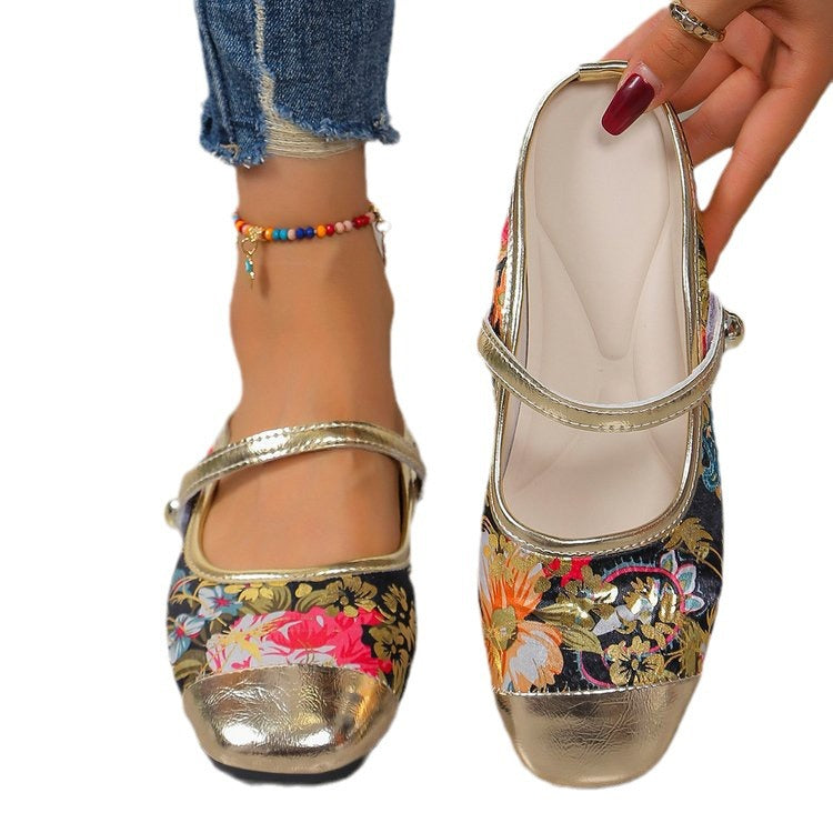 Women's Floral Slide Sandals - Stylish Summer Footwear with Buckle Detail