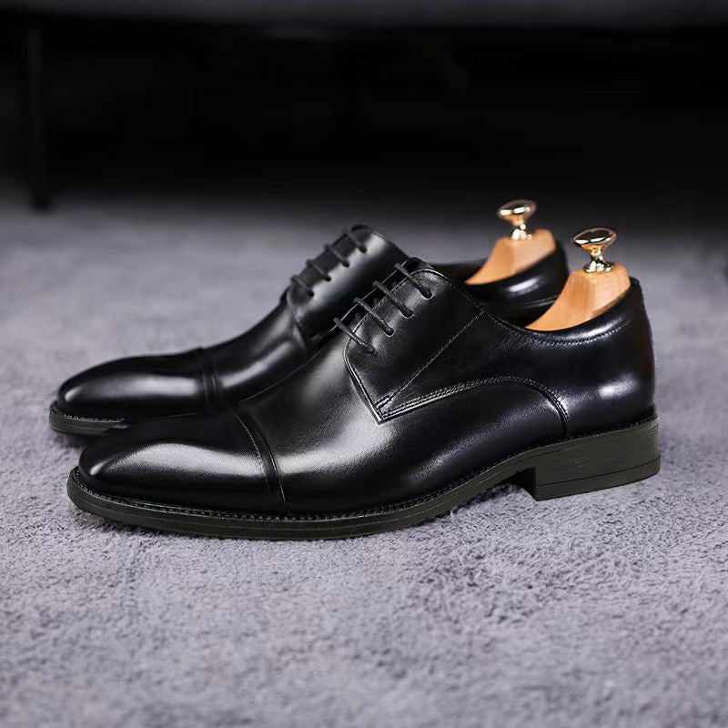Men's Square Toe Business Casual Leather Shoes – PU Upper, Rubber Sole, Office & Formal Wear