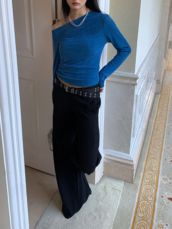 Loose Wide Leg Solid Color Split-Joint Pants Suit Pants Trousers