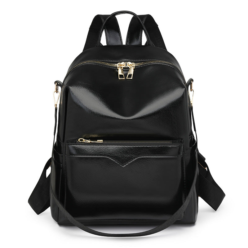 Women's Large Capacity Backpack - Waterproof PU Leather Commuter Backpack with Multiple Pockets
